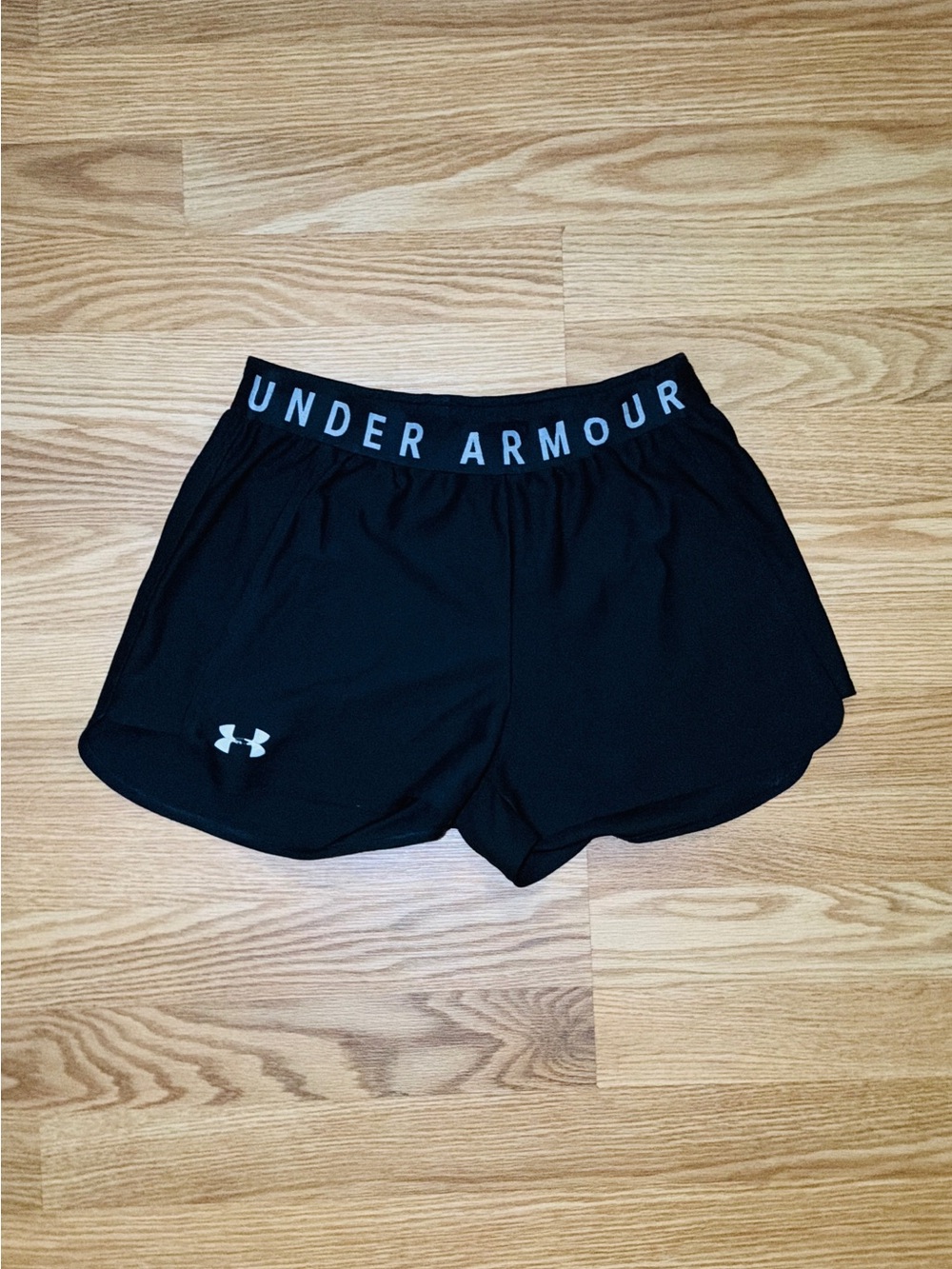 Under Armour Women’s Black Athletic Running Shorts – Logo Waistband